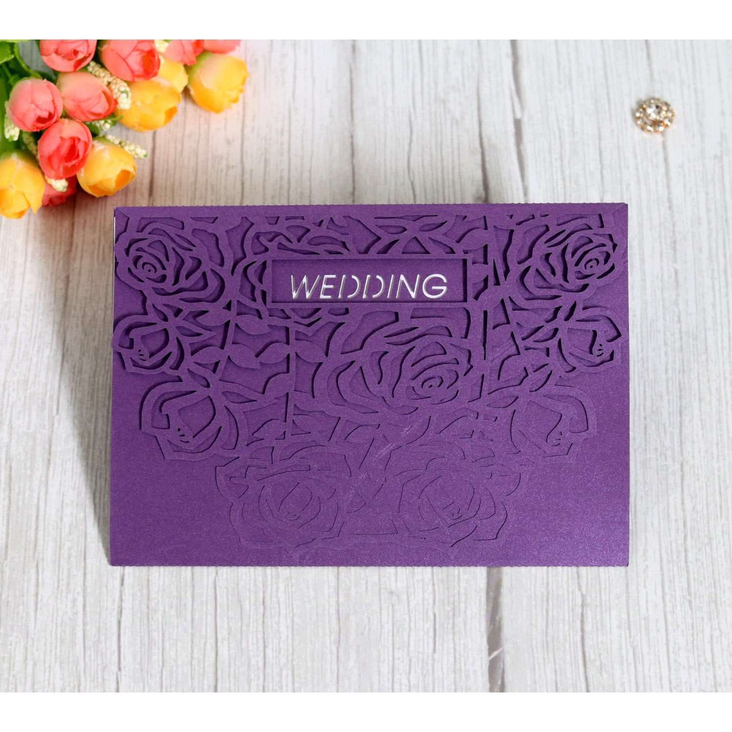 Latest Wedding Invitation Card  Marriage Card Design Laser Cut  Rose Invitation 